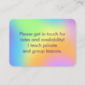 Helle, farbenfrohe Rainbow Gradient Business Card Visitenkarte (Rückseite)