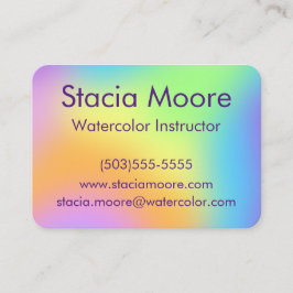 Helle, farbenfrohe Rainbow Gradient Business Card Visitenkarte