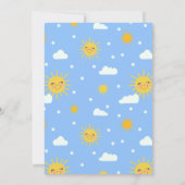 Helle, farbenfrohe Regenbogen Babydusche Einladung (Rückseite)