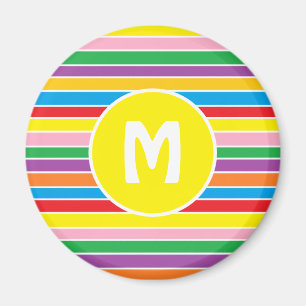 Helle, farbenfrohe, regenbogenfarbene, gestreifte magnet