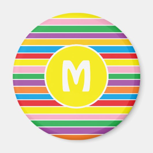 Helle, farbenfrohe, regenbogenfarbene, gestreifte magnet (Vorne)