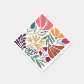 Helle, farbenfrohe Retro Abstrakte Blumenhochzeit Serviette (Ecke)