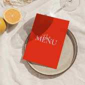 Helle, farbenfrohe Retro Bold Funky Moderne Hochze Menükarte