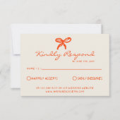 Helle farbenfrohe Retro-Drawn Ribbon Fun Hochzeit RSVP Karte (Vorderseite)