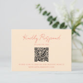 Helle, farbenfrohe Retro Whimsical QR Code Hochzei RSVP Karte (Stehend Vorderseite)