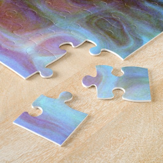 Helle, farbenfrohe rosa Abstrakte Kunst Puzzle (Seite)