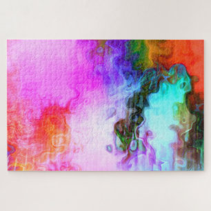 Helle, farbenfrohe rosa Abstrakte Kunst Puzzle