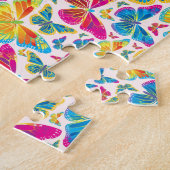 Helle, farbenfrohe Schmetterlinge herausfordern Pu Puzzle (Seite)