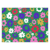 Helle farbenfrohe skandinavische Blume Muster Grün Tischdecke (Vorderseite (Horizontal))