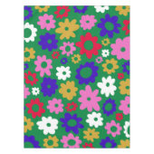 Helle farbenfrohe skandinavische Blume Muster Grün Tischdecke (Vorderseite)
