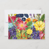 Helle, farbenfrohe Sommer-Blume Hochzeit RSVP Karte (Rückseite)