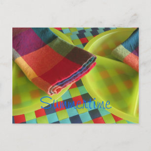 Helle, farbenfrohe Sommerpostkarte oder Einladung Postkarte