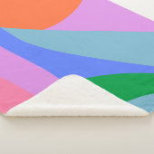 Helle, farbenfrohe und lebendige Abstrakte Formen Sherpadecke (3/4)