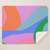 Helle, farbenfrohe und lebendige Abstrakte Formen Sherpadecke (Vorderseite (Horizontal))