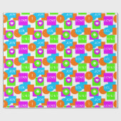 Helle, farbenfrohe und maßgeschneiderte Geometrie Geschenkpapier (Flach)