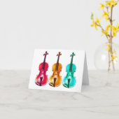 Helle, farbenfrohe VIOLINS - Karte (Gelbe Blume)