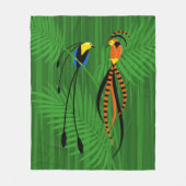 Helle, farbenfrohe Vögel des Paradieses Fleecedecke (Vorderseite)