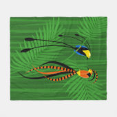 Helle, farbenfrohe Vögel des Paradieses Fleecedecke (Vorderseite (Horizontal))
