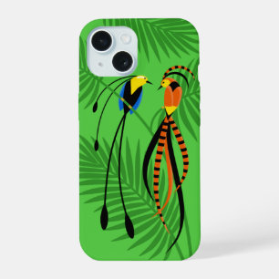 Helle, farbenfrohe Vögel des Paradieses iPhone 15 Hülle