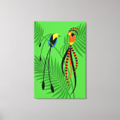 Helle, farbenfrohe Vögel des Paradieses Leinwanddruck (Vorderseite)