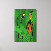 Helle, farbenfrohe Vögel des Paradieses Leinwanddruck (Vorderseite)