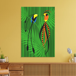 Helle, farbenfrohe Vögel des Paradieses Leinwanddruck
