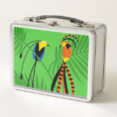 Helle, farbenfrohe Vögel des Paradieses Metall Brotdose (Vorderseite)