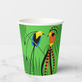 Helle, farbenfrohe Vögel des Paradieses Pappbecher