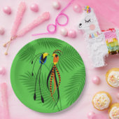 Helle, farbenfrohe Vögel des Paradieses Pappteller (Party)