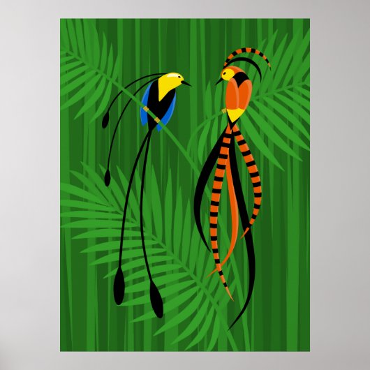 Helle, farbenfrohe Vögel des Paradieses Poster (Vorne)