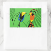 Helle, farbenfrohe Vögel des Paradieses Rechteckiger Aufkleber (Tasche)