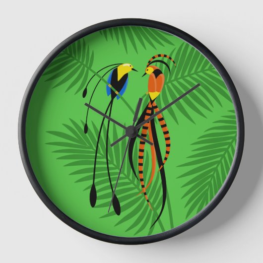 Helle, farbenfrohe Vögel des Paradieses Uhr (Vorderseite)