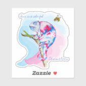 Helle, farbenfrohe Wasserfarbe Chamäleon und Biene Aufkleber (Blatt)