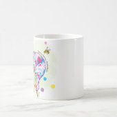 Helle, farbenfrohe Wasserfarbe Chamäleon und Biene Kaffeetasse (Mittel)