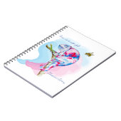 Helle, farbenfrohe Wasserfarbe Chamäleon und Biene Notizblock (Linke Seite)