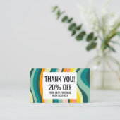 Helle, farbenfrohe Waves Handmade ORDY Visitenkarte (Stehend Vorderseite)