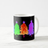Helle, farbenfrohe Weihnachtsbäume Kaffeetasse (VorderseiteRechts)