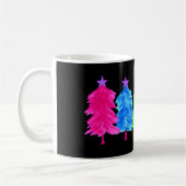 Helle, farbenfrohe Weihnachtsbäume Kaffeetasse (Links)