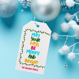 Helle, farbenfrohe Weihnachtsbeleuchtung Foto Magn Geschenkanhänger