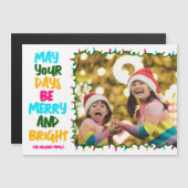 Helle, farbenfrohe Weihnachtsbeleuchtung Foto Magn Magnetkarte (Vorne/Hinten)