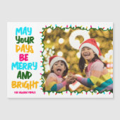 Helle, farbenfrohe Weihnachtsbeleuchtung Foto Magn Magnetkarte (Vorderseite)