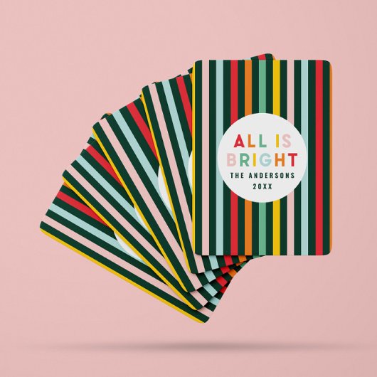 Helle farbenfrohe Weihnachtsfamilie Square Sti Spielkarten