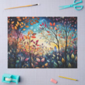 Helle, farbenfrohe, weißliche Herbstblätter dekoup Seidenpapier (Basteln)
