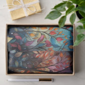 Helle, farbenfrohe, weißliche Herbstblätter dekoup Seidenpapier (Geschenk)