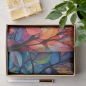 Helle, farbenfrohe, weißliche Herbstblätter dekoup Seidenpapier (Geschenk)
