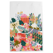 helle, farbenfrohe Wünsche | Weihnachtsfeiertag Mittlere Geschenktüte (Vorderseite)