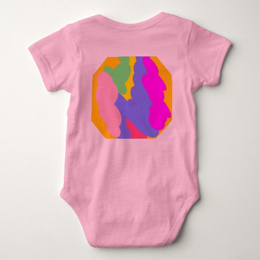 Helle Farbgestaltung mit Gedicht im Herzen Baby Strampler (Rückseite)