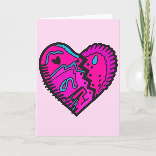 Helle, farbige 80er Jahre gedachte Begrüßung Karte (Vorderseite)