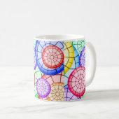 Helle Farbige Abstrakte Kreise Muster Kaffeetasse (VorderseiteRechts)