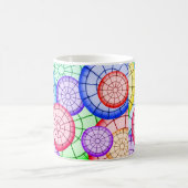 Helle Farbige Abstrakte Kreise Muster Kaffeetasse (Mittel)